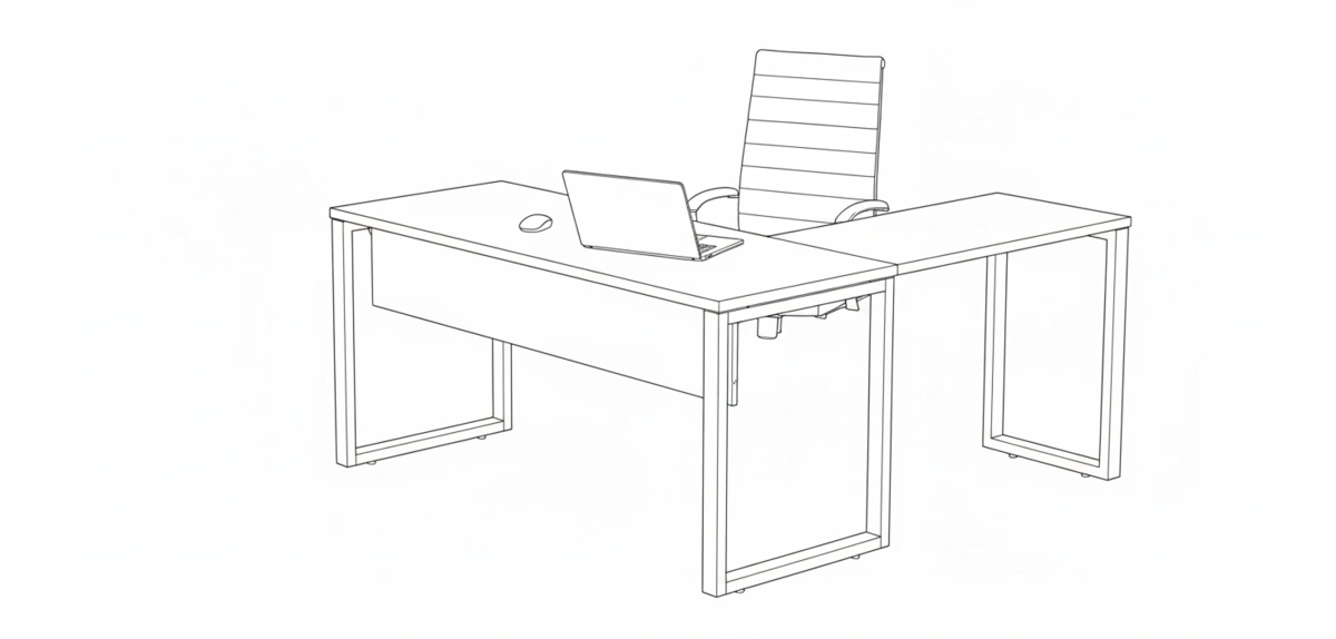 Mesa em L | Pé Requadro